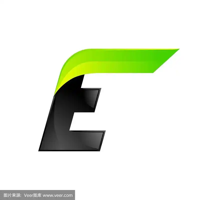 e字母黑绿标志设计速度快