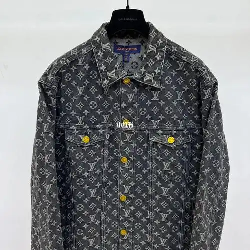 lv路易威登2022 尾灯人像刺绣提花牛仔外套