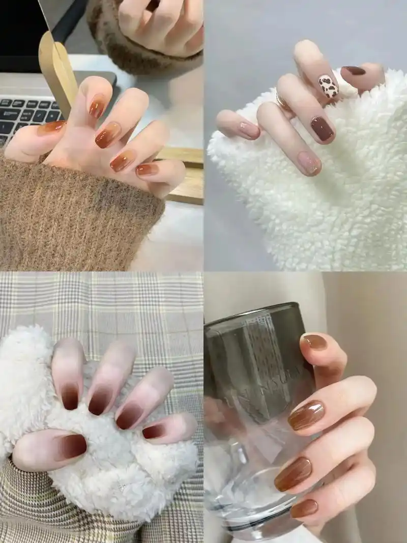 超适合冬季的棕色系美甲来啦,适合黄黑皮,超显白#美甲 #抖音 - 抖音