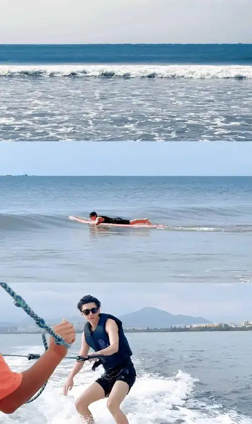 蔡徐坤海边冲浪