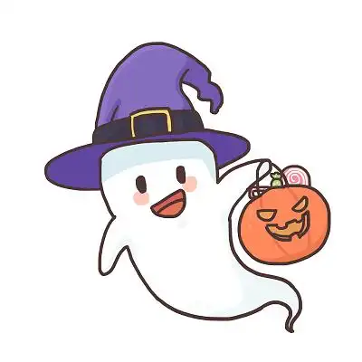 可爱搞怪幽灵元素手绘卡通幽灵中元节元素万圣节可爱卡通幽灵表情包