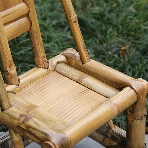 竹椅子老式靠背椅家用喝茶休闲孩均适合手工竹制品扎实 本色号【图片