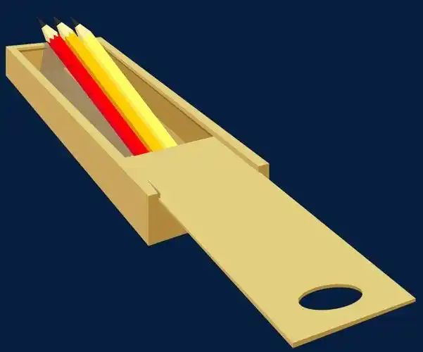 木板矢量卡通铅笔盒