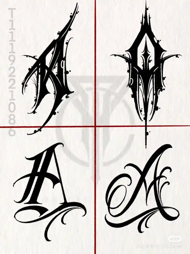 tattoo 花体英文字母#个性纹身 - 抖音