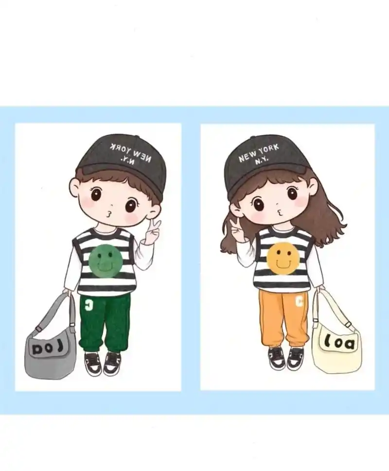 亲子头像子女素材…情侣头像人物卡通素材…喜欢 - 抖音