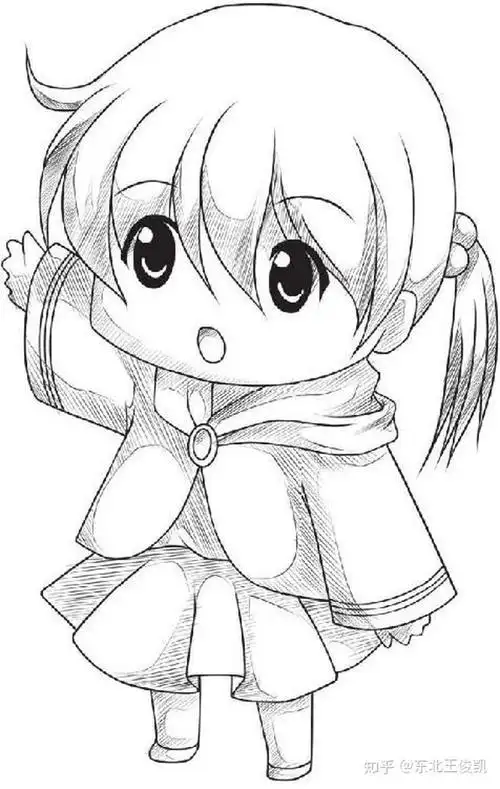 怎样画q版漫画人物线条练习必备q版人物 动漫线稿 黑白线稿素材简单