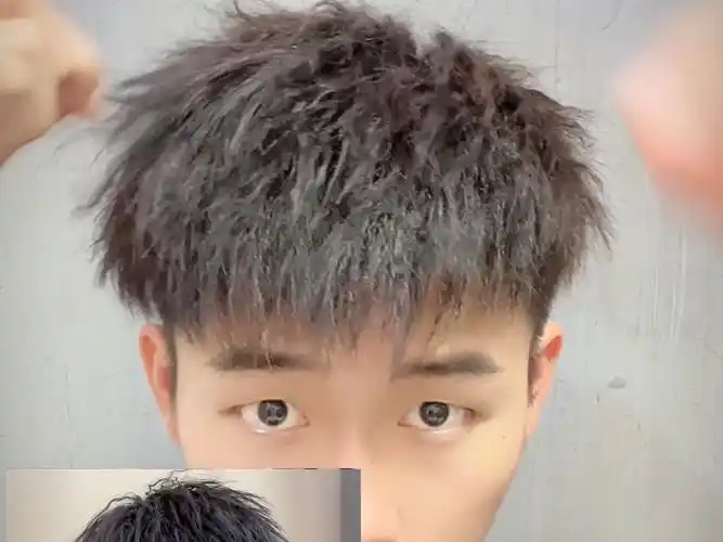 蓬松.显发量#摩根烫#摩根碎盖#男生发型