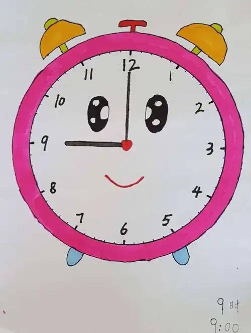 萌孩子画的创意钟面