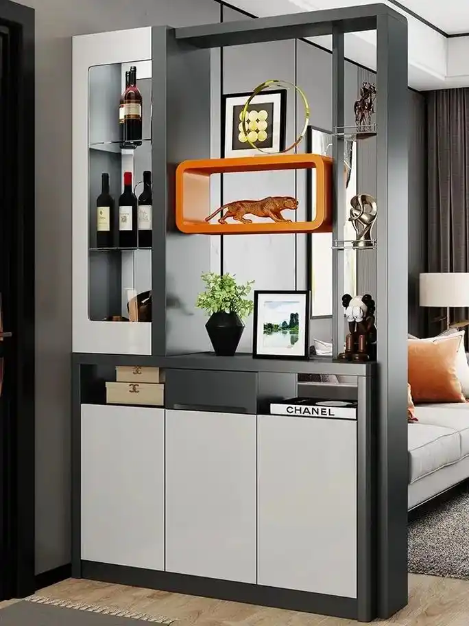 现代简约玄关隔断柜客厅双面酒柜入户间厅柜进门装饰鞋柜屏风一体