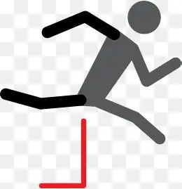 跨栏运动黑色火柴人