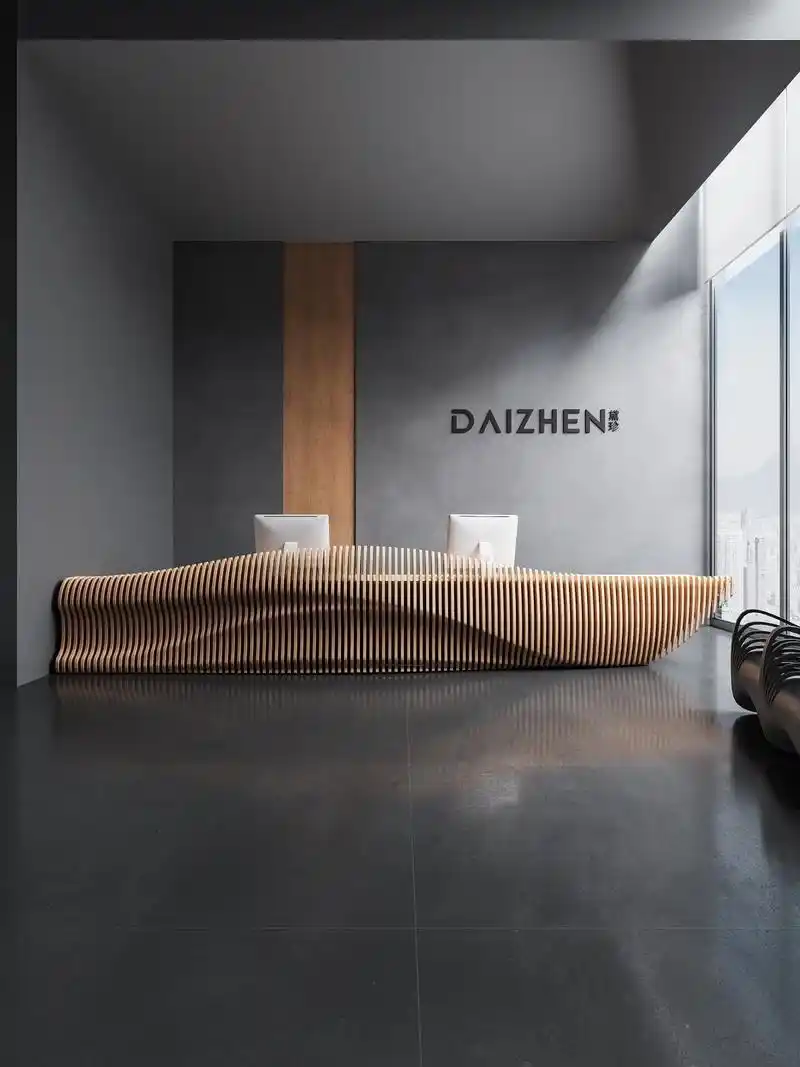 时尚美丽大气的公司前台接待台服务台.