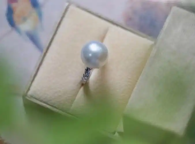 大澳白珍珠戒指带上就是好看