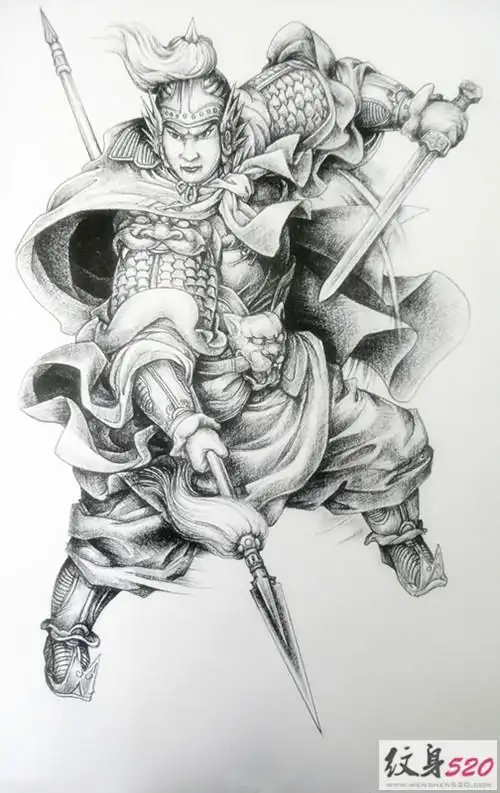 赵子龙纹身手稿素材