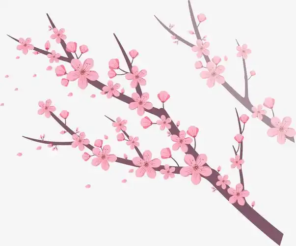 卡通手绘粉色桃花装饰