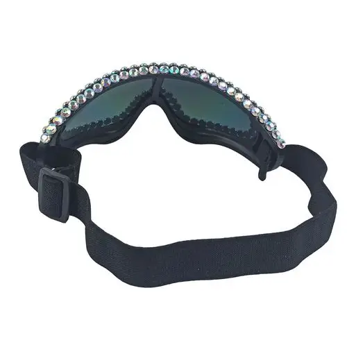 跨境现货音乐节狂欢节蒸汽赛博朋克镶钻珍珠飞行员幻彩护目镜