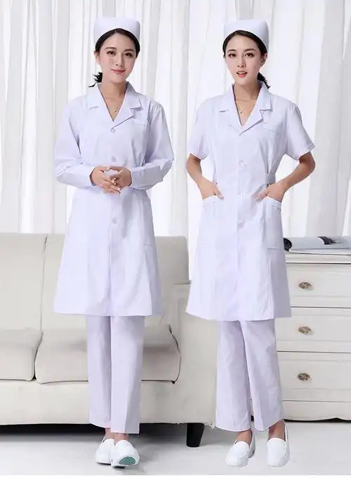 冬季长袖加厚套装女护士服店诊所美容院医院卫生院医护工作服 白色薄
