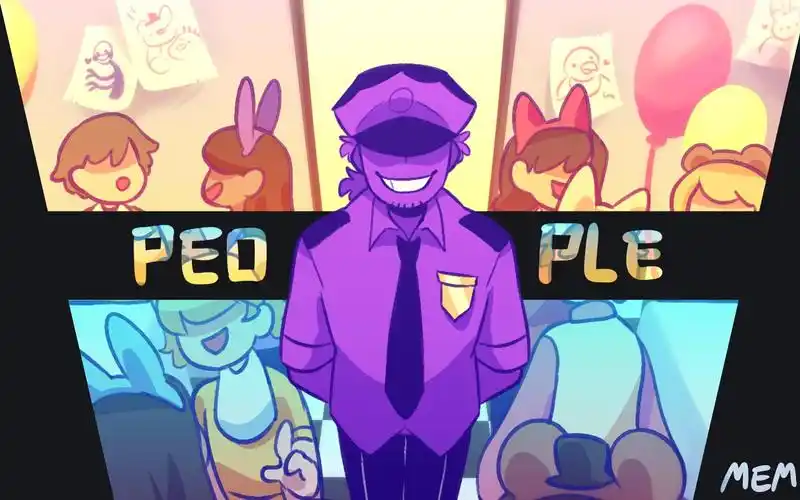 people //meme//fnaf//purple guy//flash/blood warning_哔哩哔哩