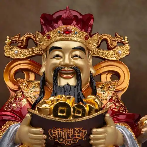 纯铜中式礼品招财店铺办公室神像财神财神爷文财神摆件
