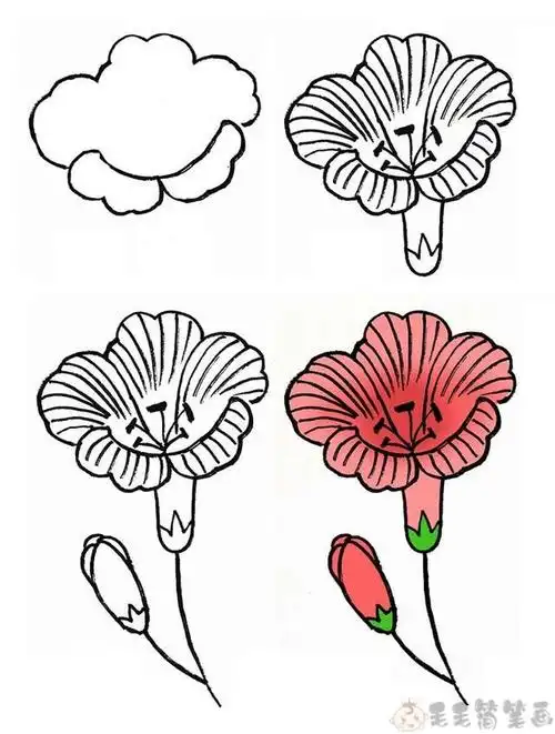 各种漂亮花朵彩色绘画教程