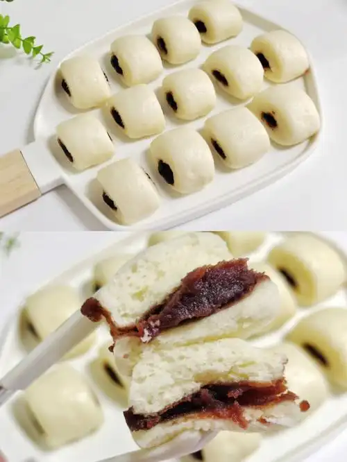 一次发酵75松软香甜75奶香豆沙小馒头