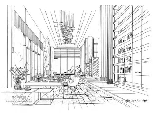 2019年集尤客暑假考研班学生作业展示室内手绘线稿