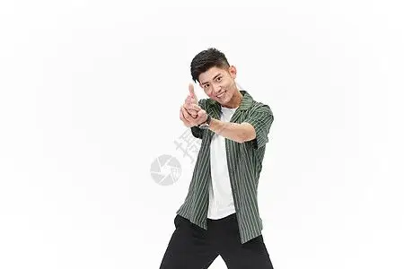 阳光帅气大男孩耍帅动作图片素材