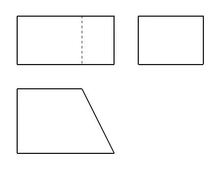 一个直四棱柱的高为3cm,它的俯视图是直角梯形(如图),按1比1的比例画
