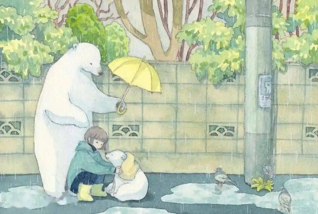 抱抱就好超级暖心的治愈系水彩插画陪你走过的温暖时光