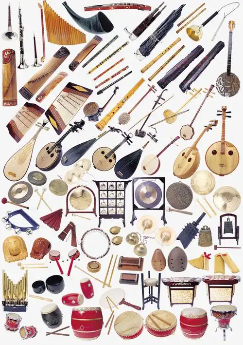 红色卡通风格中国风乐器打鼓元素