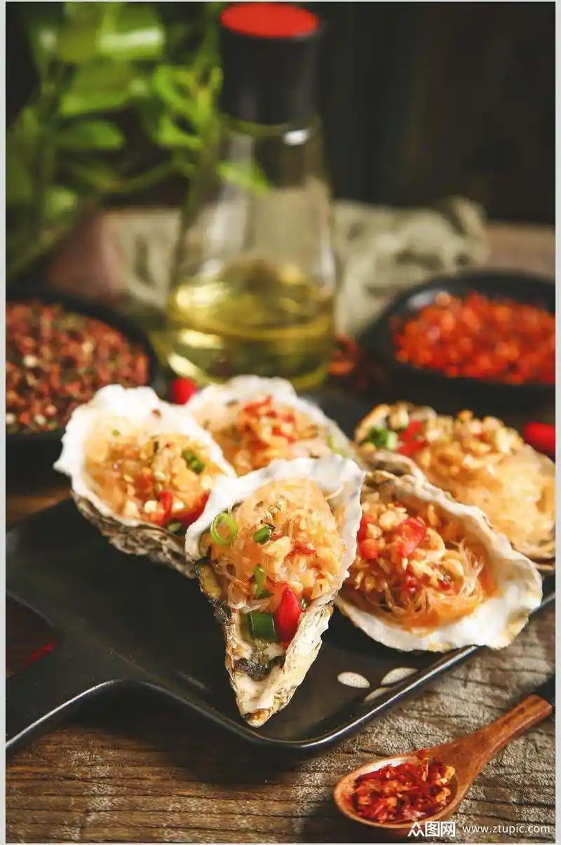 粉丝生蚝菜品美食特写摄影图片