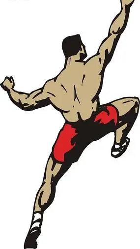 手绘攀登运动员背部肌肉