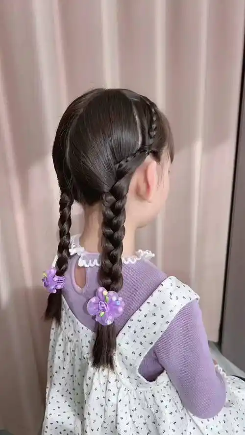 适合冬季戴帽子的上学发型儿童编发编发教程头饰发饰生女儿就是用来