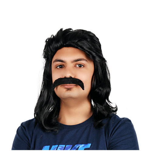 外国人头发男士长发发套派对头套表演影视直播假发野人假发长卷发