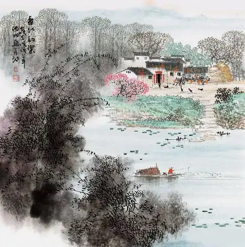 诸明画家灰灰江南雨人间诗画情