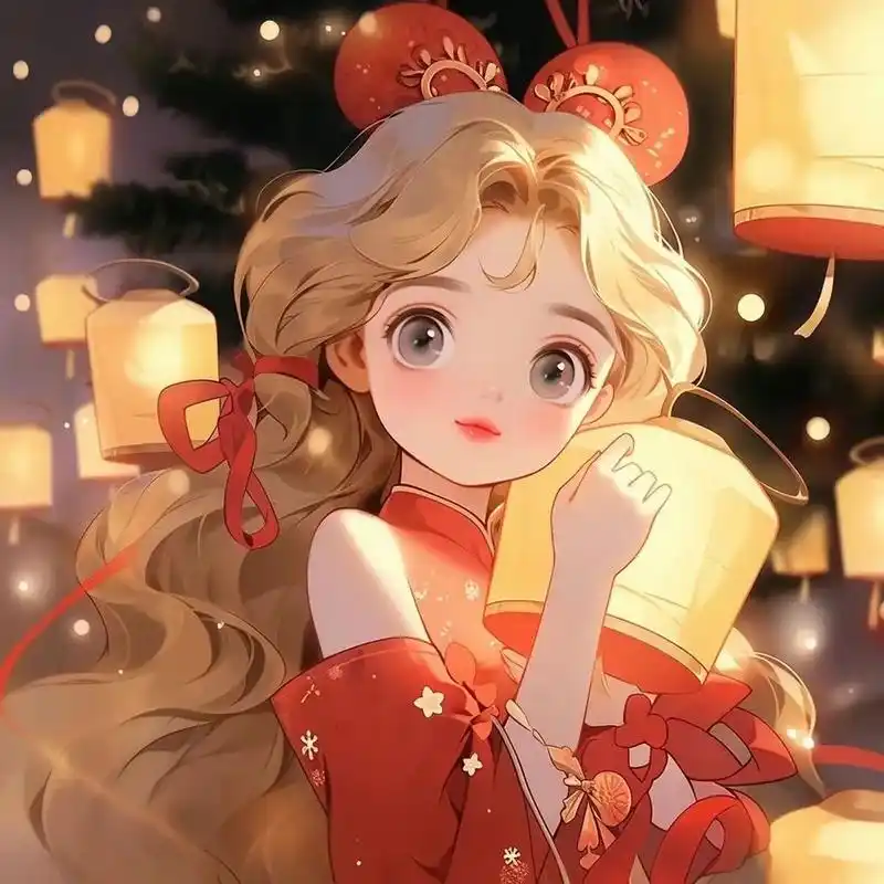 2024最流行的头像卡通 [2021]可爱头像|2024跨年头像,红红火火  [小