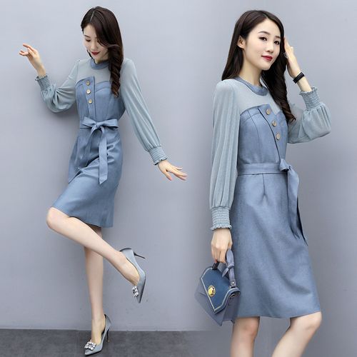 2021春季新款 大量现秋装ol白领气质女装潮流春装时尚纯色连衣裙