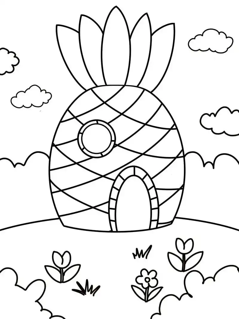 菠萝房子 菠萝屋 创意画 儿童画 简笔画 #创意美术儿童画# #儿童简笔