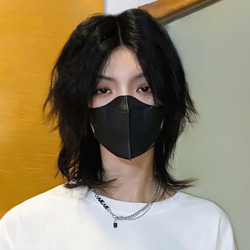 男士假发全头套狼尾短发造型夏季日系中m分武士头套男生鲻鱼头