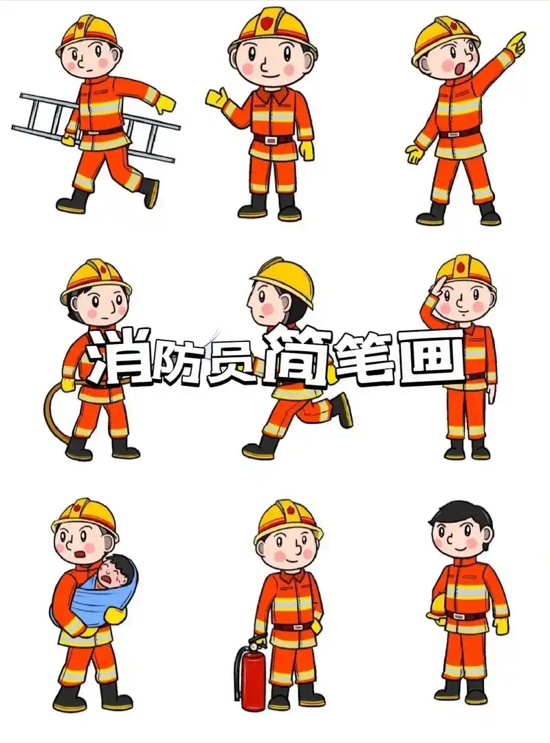 创作灵感 消防员怎么画,儿童画简单画法大 - 抖音