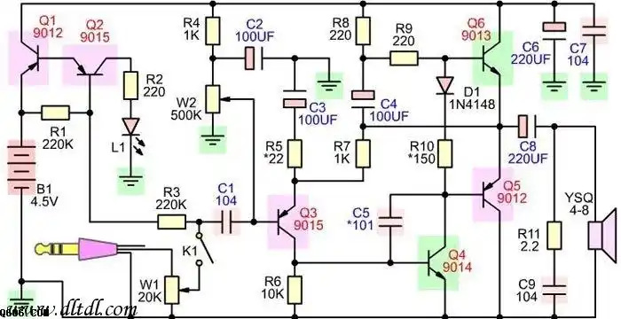 谁能给我个分力原件的简单的音箱电路图啊