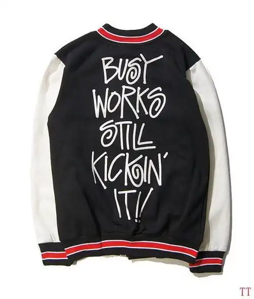 bape 外套 2016新款 英文时尚男生棒球服外套 黑色