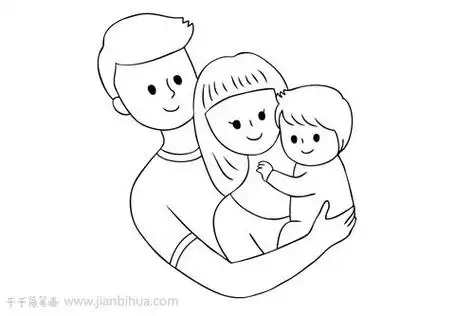 叠罗汉的一家三口简笔画幸福的一家三口简笔画图片每天学一幅简笔画