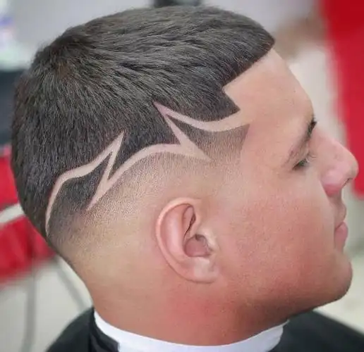 男士短发刻痕图案大全 创意雕刻发型又酷又帅_时尚男发 - 美发站