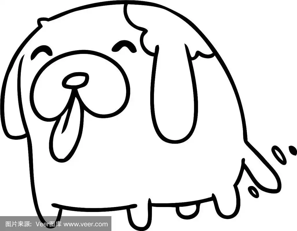 线画可爱的狗