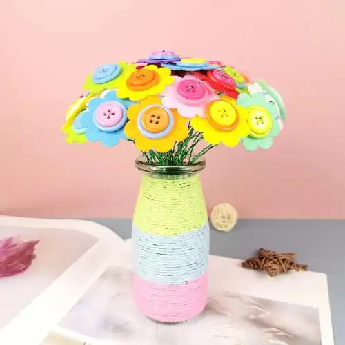 儿童益智纽扣画手工diy制作材料包幼儿园创意自制人物粘贴画3-6岁