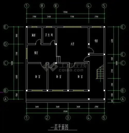 三套三层住宅建筑的cad设计图纸