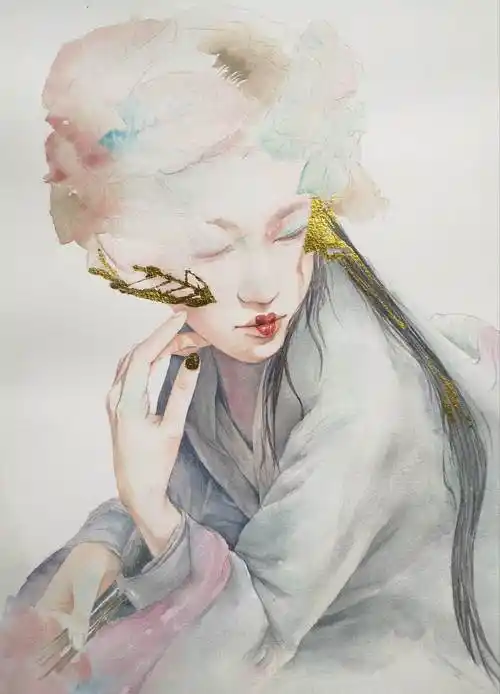 水彩画图片人物古风 水彩画人物图片唯美 古风