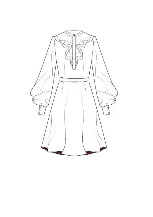 ai随笔(气质连衣裙)-服装画/服装设计手稿 - 穿针引线服装论坛