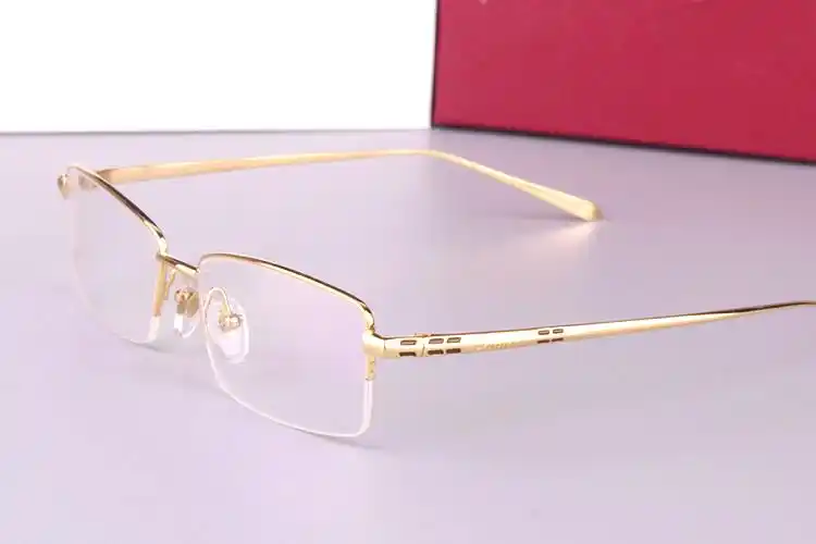 纯钛超轻圆框金色近视眼镜框