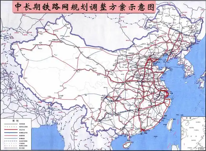 中国铁路网中长期规划调整示意图_交通地图库_地图窝